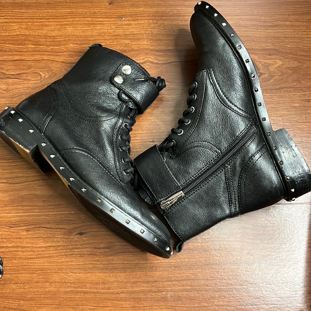 Vince Camuto Black Ankle Studded Boots